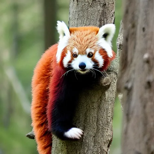 Image similar to red panda showing middle finger