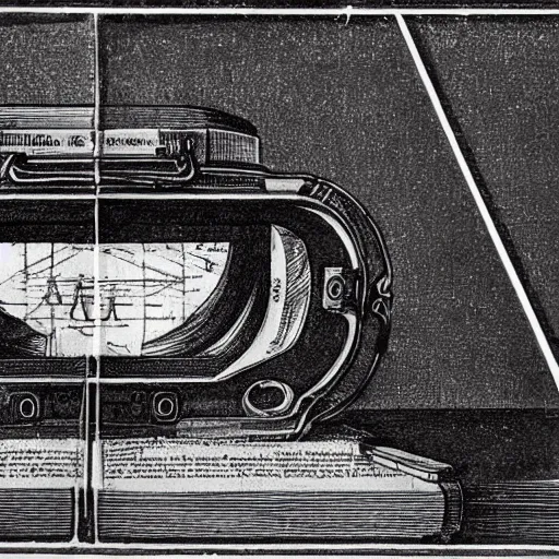 Image similar to Vintage, detailed, sketch of Oculus Rift, with full descriptions, on parchment. Taken from Leonardo da Vinci's Codex Atlanticus