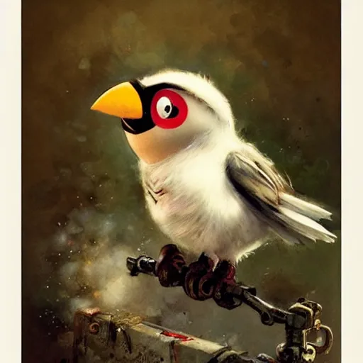 Image similar to ( ( ( ( ( bomb, angry bird. muted colors. ) ) ) ) ) by jean - baptiste monge!!!!!!!!!!!!!!!!!!!!!!!!!!!