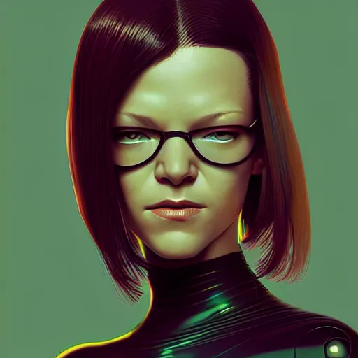 Image similar to maissie williams as a cyborg in the matrix, digital art, detailed, painting, fantasy, sci fi, by ilya kuvshinov