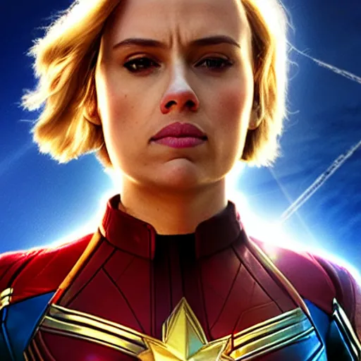 Prompt: captain marvel played by scarlett johansson