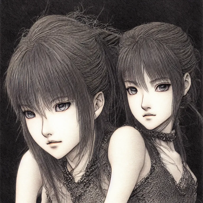 Image similar to young girl by kentarou miura, detailed