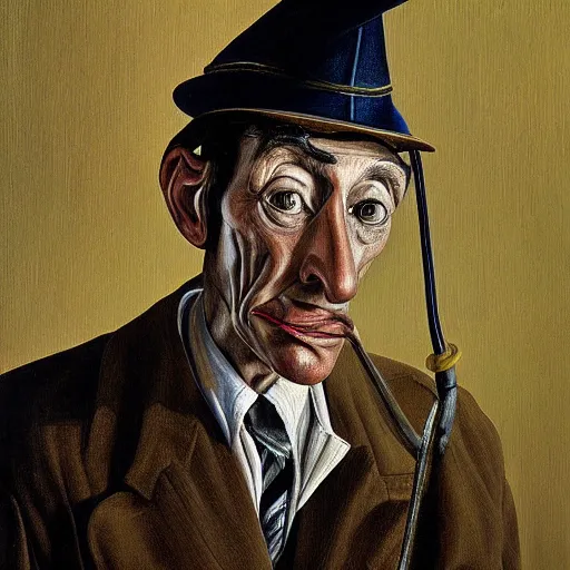 Image similar to pinocchio long nose, high quality high detailed painting by lucian freud, hd, photorealistic lighting
