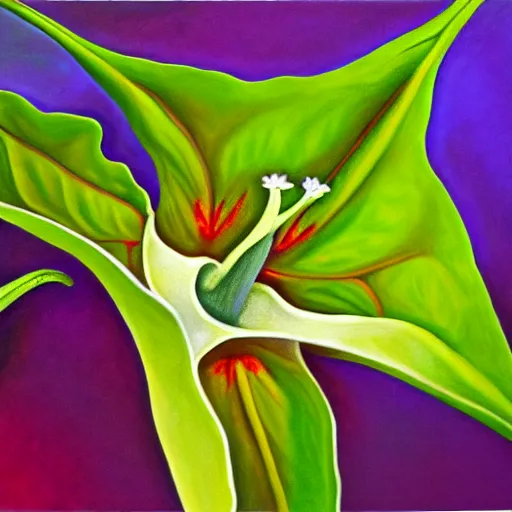 Image similar to realistic painting of a brugmansia suaveolens flower