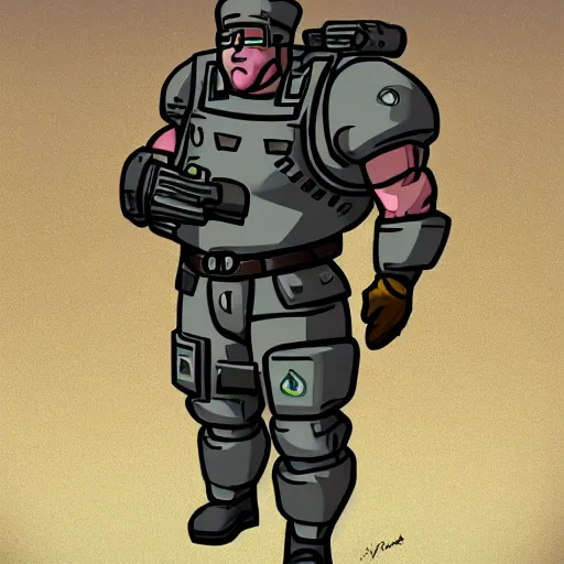 Image similar to interdimensional higher being, heavy weapons guy