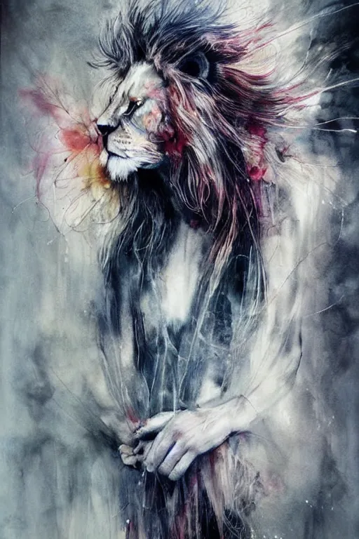 Image similar to lion, agnes cecile, beautiful