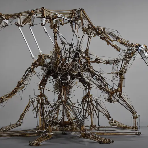 Image similar to a biomechanical cyber strandbeest by theo jansen