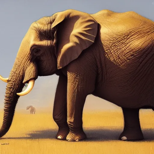 Image similar to elephant wearing a tutu, greg rutkowski