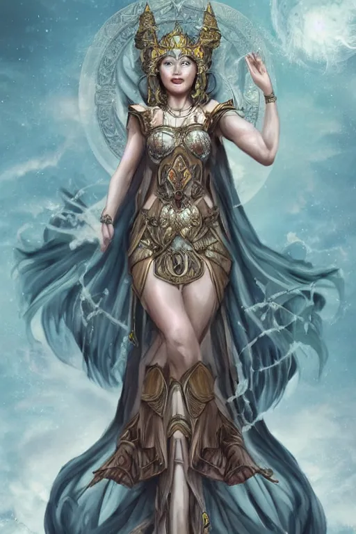 Image similar to The Goddess of the Fifth Season (season that comes randomly and rarely after many years and that is completely fuelled with magic) | fantasy art