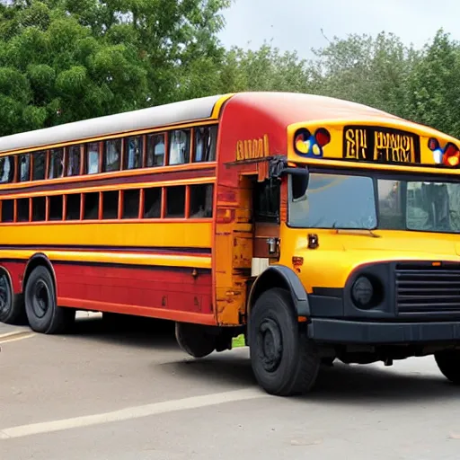 Image similar to elephant and school bus hybrid