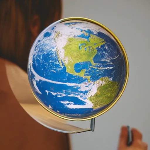 Prompt: the globe looking at itself in the mirror