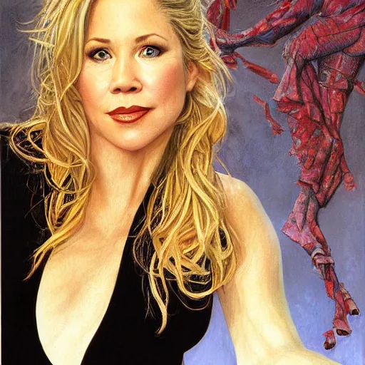 Image similar to Christina Applegate, by Mark Brooks, by Donato Giancola, by Fiona Stephenson, by Lawrence Malstaf