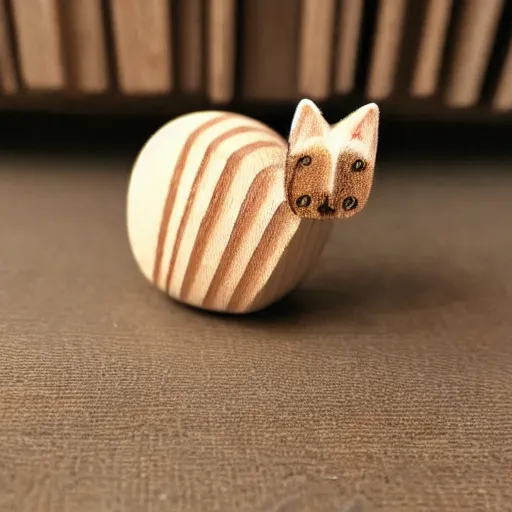 Image similar to A small miniature of a cat toy made of wood