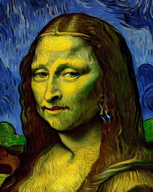 Image similar to van gogh mona lisa