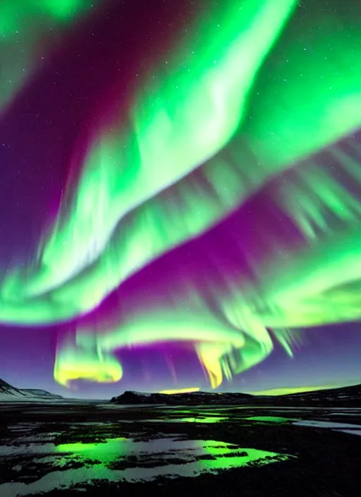 Image similar to northern lights in the night sky over iceland