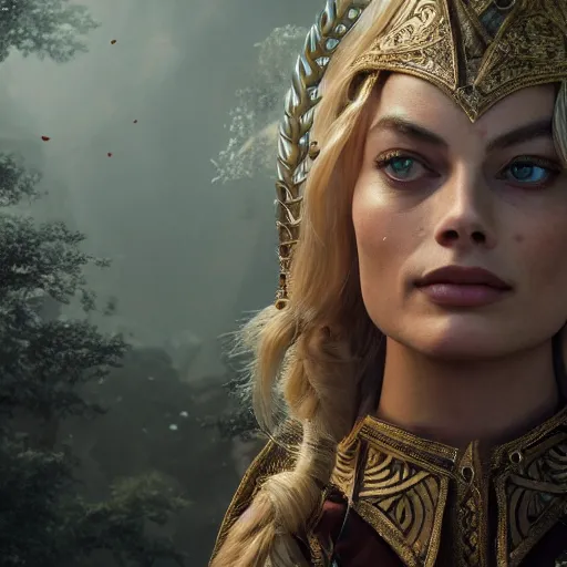 Prompt: Margot Robbie as an elven priestess, atmospheric lighting, intricate detail, cgsociety, hyperrealistic, octane render, RPG portrait, ambient light, dynamic lighting, hyper detailed, elegant, cinematic, awe inspiring, beautiful, unreal engine, 8k ultra hd, artstationHD, hyper detailed, elegant, cinematic, awe inspiring