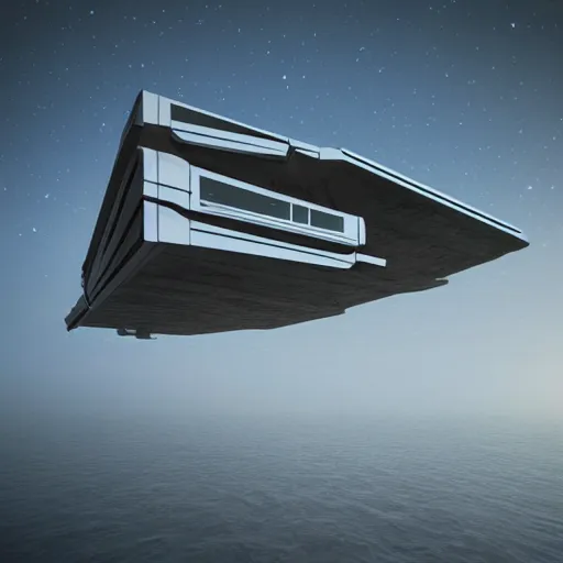 Image similar to Photo of a futuristic cybernetic house on a cliff