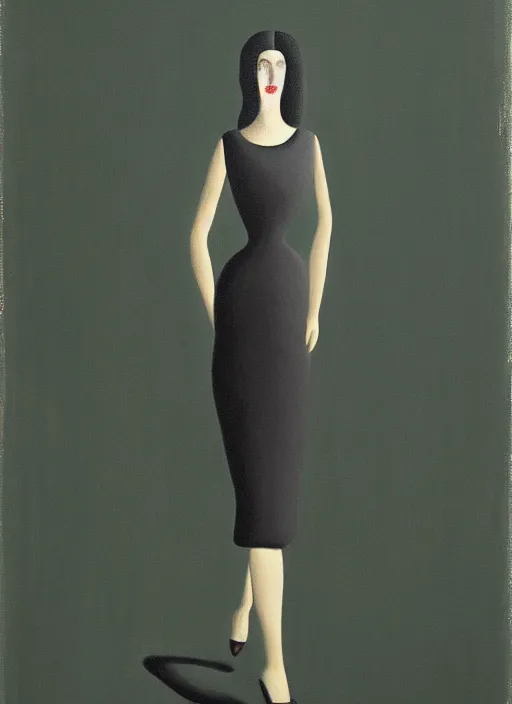 Prompt: a painting of a gorgeous woman walking toward the camera, in the style of gertrude abercrombie, digital art