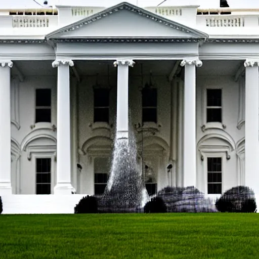 Prompt: Ruins of White House in USA, photo