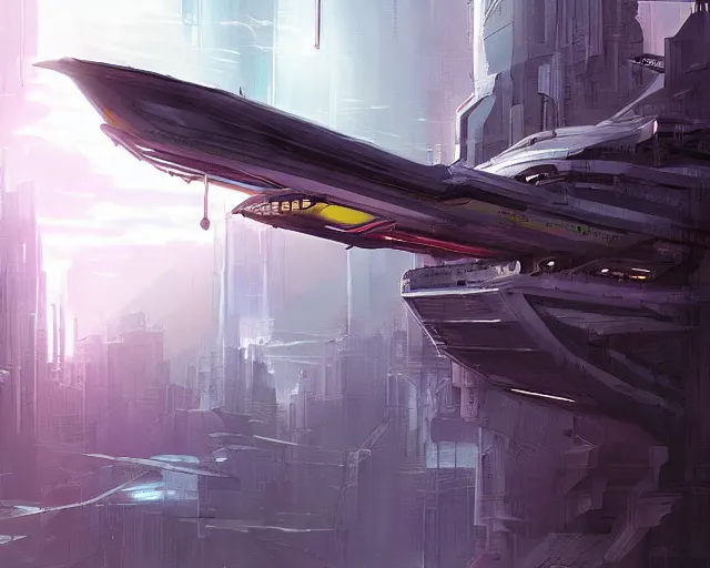 Image similar to cyberpunk zeppelin, scifi concept art