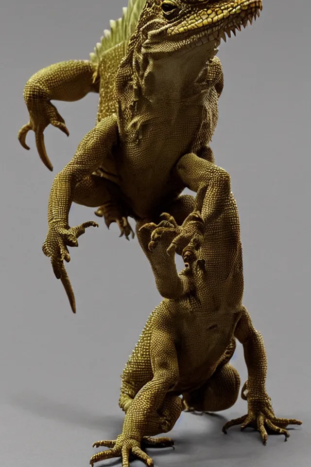 Image similar to A lizard humanoid mixed martial arts fighter