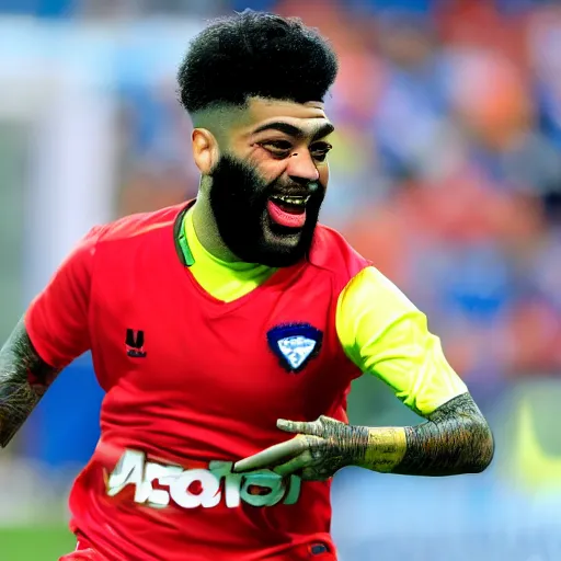 Prompt: a mix between Gabigol and a muppet