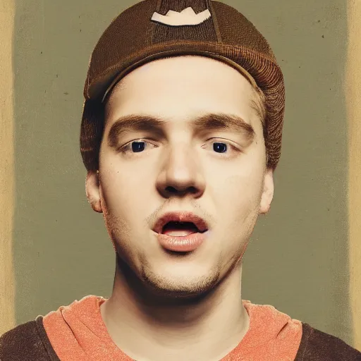 Prompt: portrait of Nathan Provost, erbparodies, youtube, rap battles, high resolution 8k,