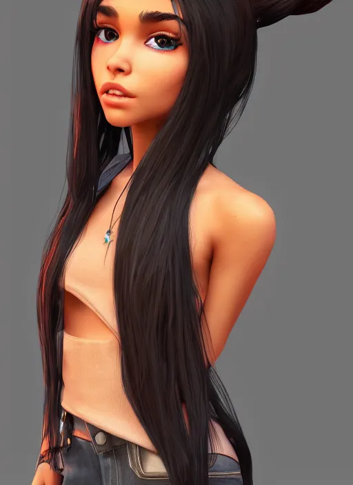 Image similar to Madison Beer as a video game character, digital art, unreal engine, unreal engine render, blender render, render, 4k, coherent