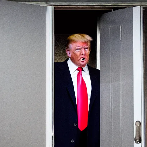 Image similar to Candid photo of Donald Trump standing by while the FBI raids his safe