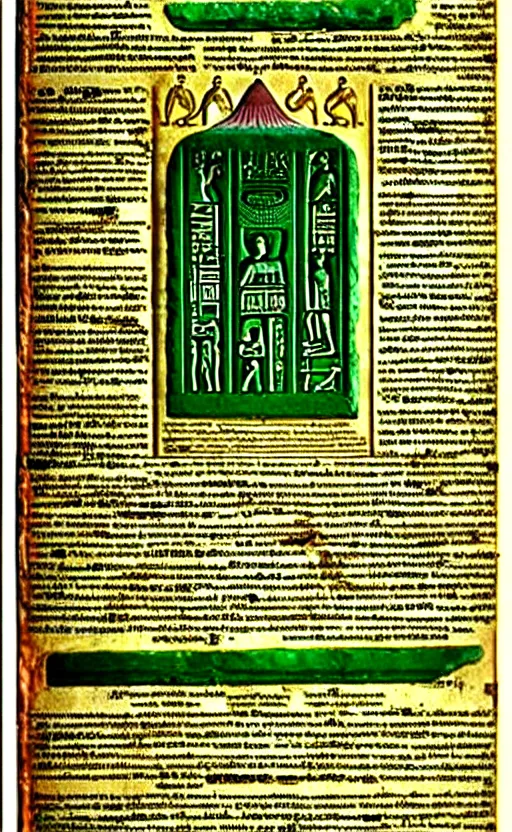 Prompt: emerald tablet, ancient egyptian
