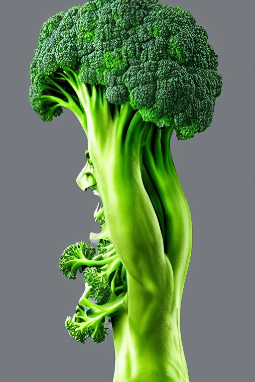 Image similar to ripped broccoli man, highly detailed, digital art, sharp focus, trending on art station