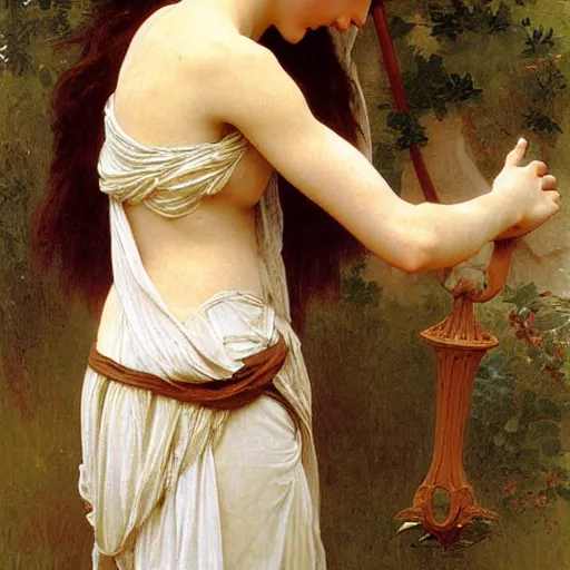 Prompt: emma watson as a greek goddess, painting by william adolphe bouguereau