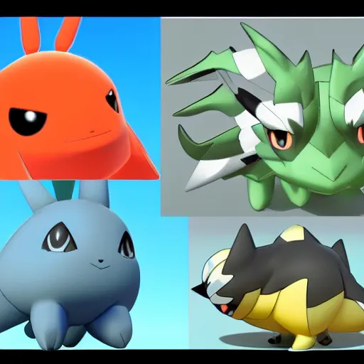 Image similar to pokemon that doesn't exist, 3 d rendered