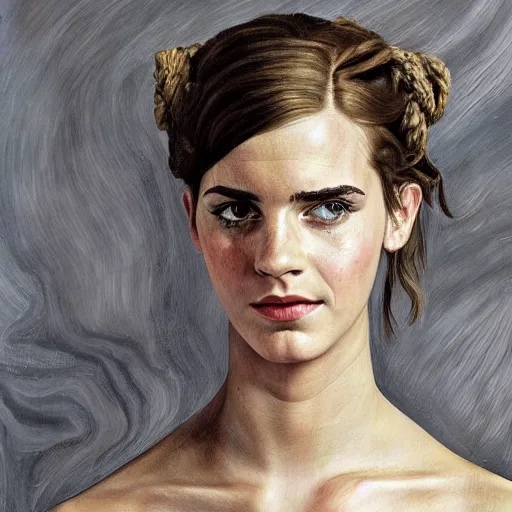 Image similar to high quality high detail painting by lucian freud, hd, emma watson in game of thrones