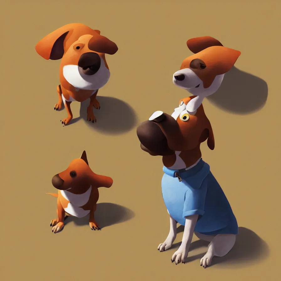 Prompt: Goro Fujita illustrating A dog on a flat background, art by Goro Fujita, sharp focus, highly detailed, ArtStation