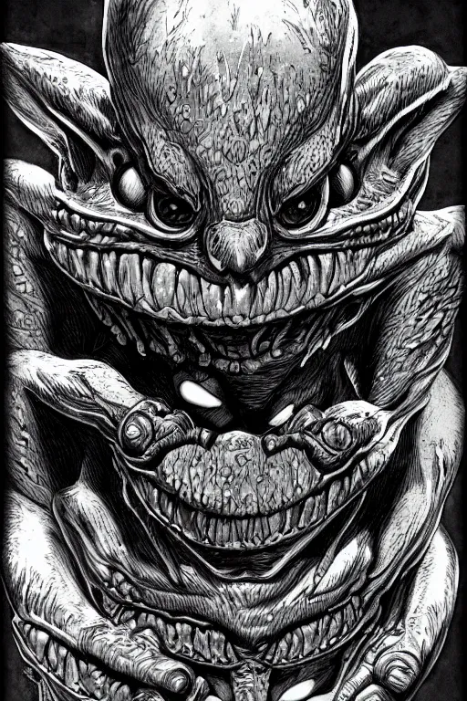 Image similar to goblin, symmetrical, toad eyes and webbed feet, highly detailed, digital art, sharp focus, trending on art station, kentaro miura manga art style