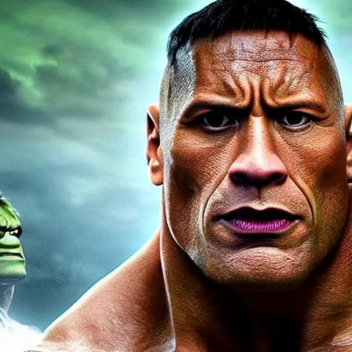 Image similar to Dwayne Johnson as hulk