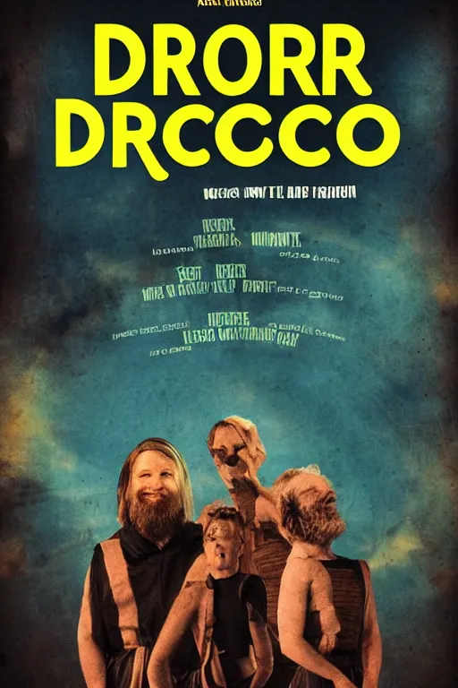 Image similar to movie poster for drongo, drongo text