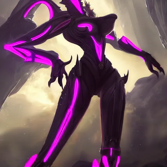 Image similar to highly detailed giantess shot exquisite warframe fanart, looking up at a giant 500 foot tall beautiful stunning saryn prime female warframe, as a stunning anthropomorphic robot female dragon, looming over you, posing elegantly, dancing over you, your view between the legs, white sleek armor with glowing fuchsia accents, proportionally accurate, anatomically correct, sharp claws, robot dragon feet, two arms, two legs, camera close to the legs and feet, giantess shot, upward shot, ground view shot, leg and thigh shot, epic low shot, high quality, captura, sci fi, realistic, professional digital art, high end digital art, furry art, macro art, giantess art, anthro art, DeviantArt, artstation, Furaffinity, 3D, 8k HD octane render, epic lighting, depth of field