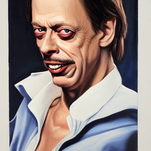 Image similar to steve buscemi painted by boris vallejo