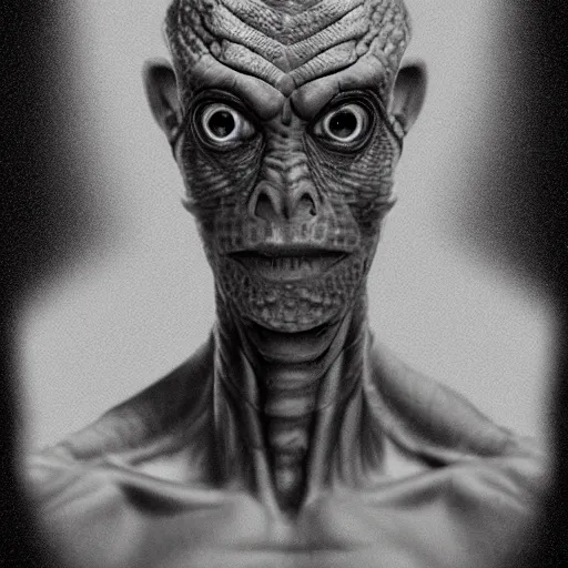 Image similar to a portrait of a lizard - person, reptilian, scales, leather, slit pupils, photorealistic, ( ( ( ( ( ( liz truss ) ) ) ) ) ), trending on artstation