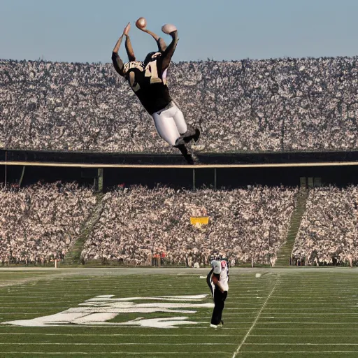 Prompt: brett favre throwing a football to the moon, high resolution, panoramic