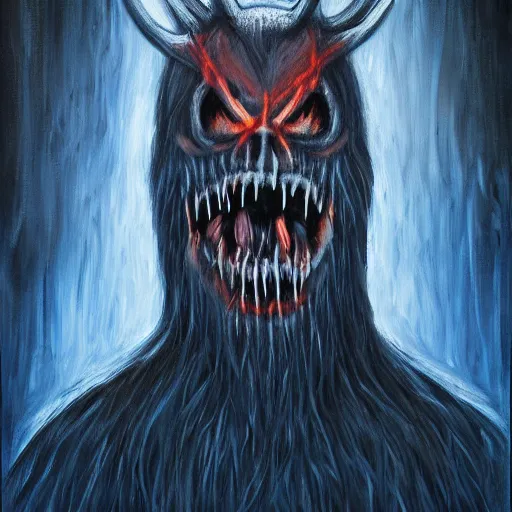 Image similar to until dawn wendigo, painting