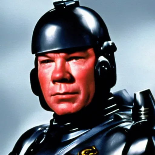 Image similar to William shatner as robocop