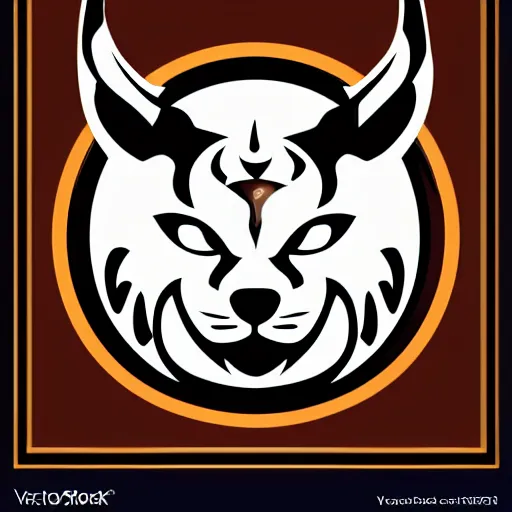 Prompt: modern minimalistic stylised logo of a lynx head, symmetrical, white with black background, elite dangerous, vector image