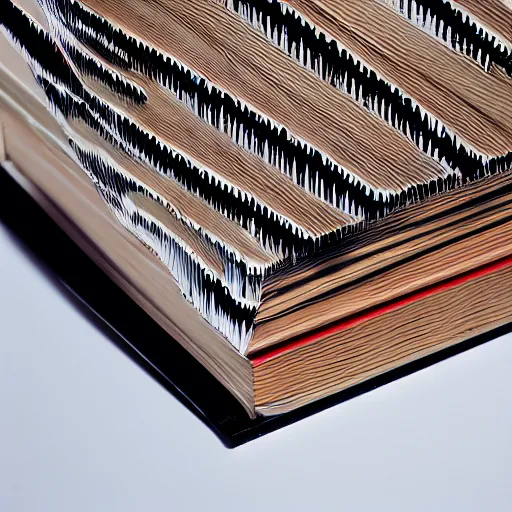 Image similar to photograph of a book made up of building blocks, white background, studio lighting