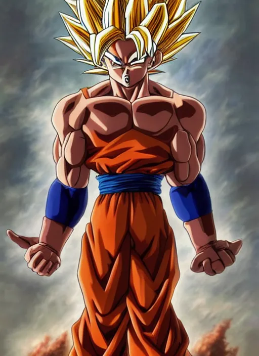 Prompt: a epic portrait of a new dragon ball z character, art by boris vallejo and greg danton and denys tsiperko, detailed, hyperrealism, artstation