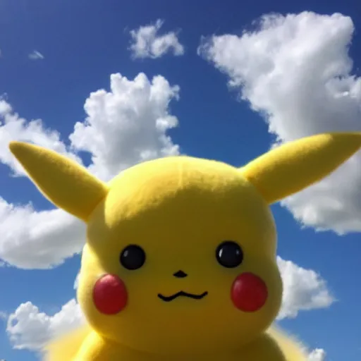 Prompt: a cloud Pikachu