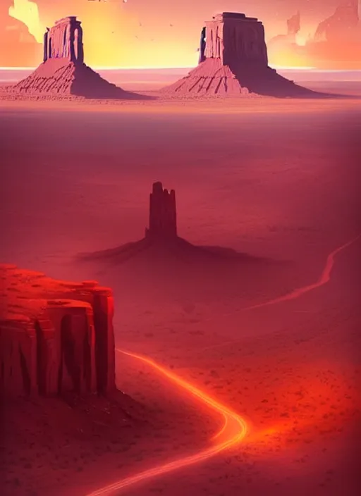 Image similar to texas monument valley, cinematic view, detailed, high detail, trending on artstation, art greg rutkowski