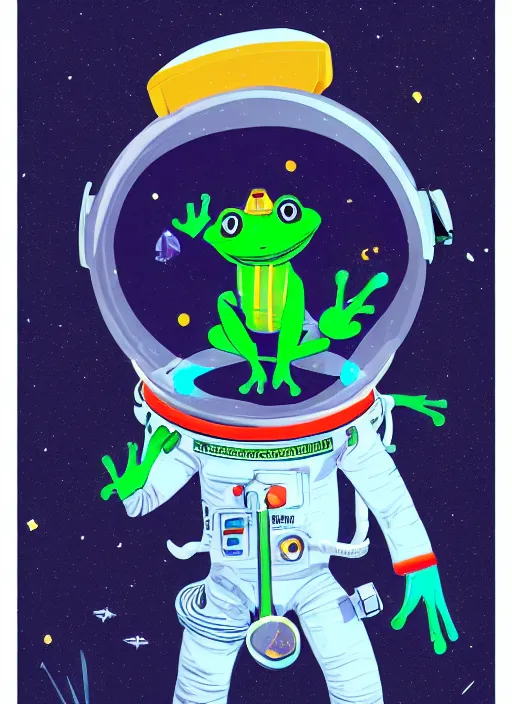 Prompt: a frog 🐸 as a astronaut standing top of the earth 🌎, au naturel, hyper detailed, digital art, trending in artstation, cinematic lighting, studio quality, smooth render, unreal engine 5 rendered, octane rendered, art style by kurzgesagt and nixeu and ian sprigger and wlop and krenz cushart